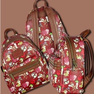 Disney Red Floral Loungefly Bambi Mini Backpack